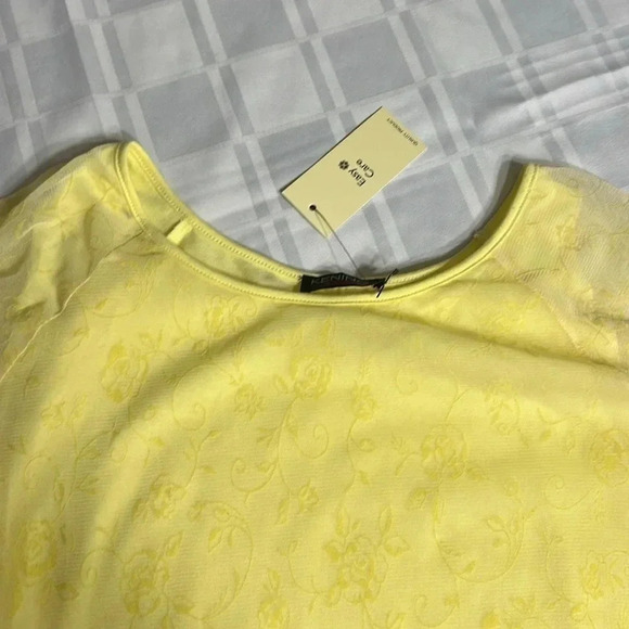 Y2K  vtg NWT top,women M, Layered sheer,overlay,floral yellow,fairy,feminine EC - Picture 5 of 16